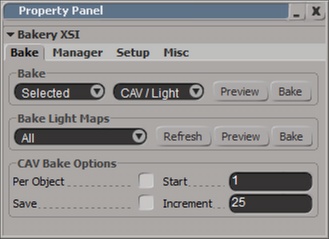 Softimage Bakery main tab